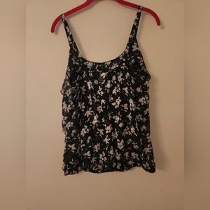 Torrid Black and White Ruffled Camisole